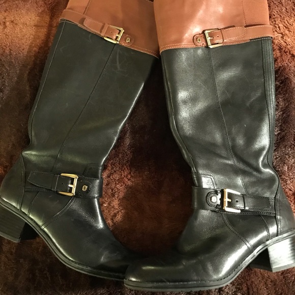 Bandolino Shoes - Bandolino Knee High Two Tone Riding Boots 5.5